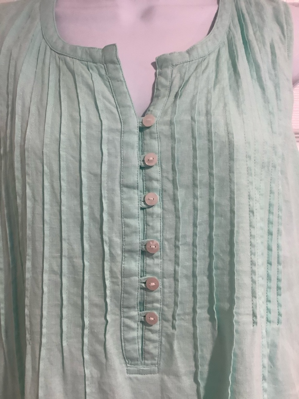 VINEYARD VINES 100% Linen Green Coastal Grandma Summer Beachy Shift Dress S - Picture 2 of 8